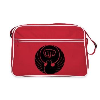 Wado pigeon avec poing de karaté - Sac Retro - rouge/blanc - Devant