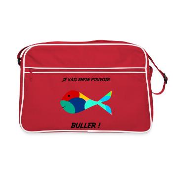 RETRAITE. HUMOUR. POISSON. BULLER. RETRAITE. DRÔLE - Sac Retro - rouge/blanc - Devant