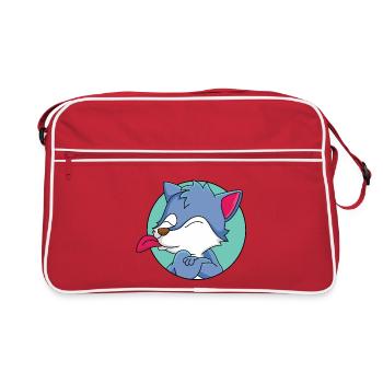 Cheeky little wolf - Retro Bag - red/white - Front