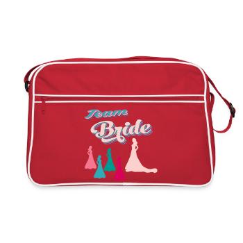 Brautteam Junggesellinnenabschied - Retro Tasche - Rot/Weiß - Vorne
