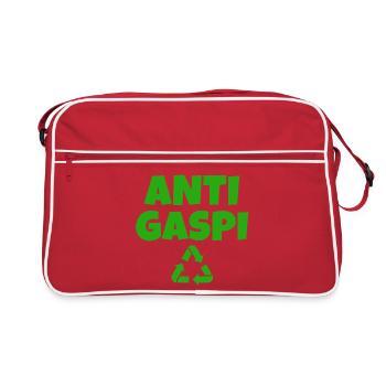 anti-gaspi, anti gaspillage, recyclage - Sac Retro - rouge/blanc - Devant