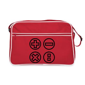 Calculate logo with four emblems shadow image - Retro Bag - red/white - Front