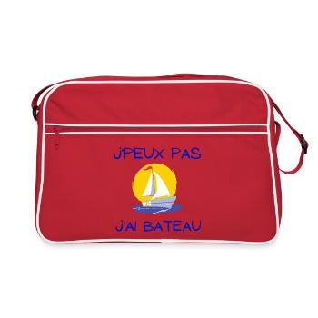 bateau à voile, voilier, fan de voile - Sac Retro - rouge/blanc - Devant