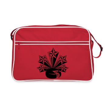 Cheese five radiating stars - Retro Bag - red/white - Front