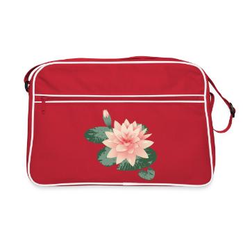 Water lily blossom with bud in water lily pond - Retro Bag - red/white - Front