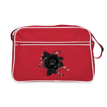 Rose gothique noire avec des rubans sombres - Sac Retro - rouge/blanc - Devant