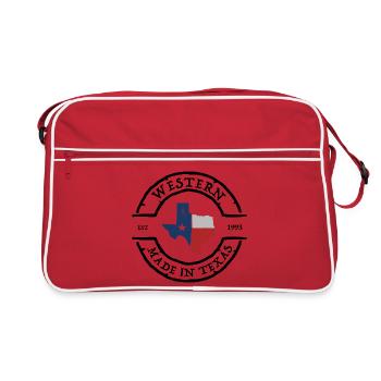 Lone Star Texas Flag Outline - Retro Bag - red/white - Front