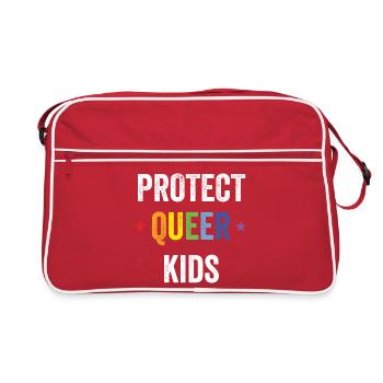 Mois de la fierté LGBT - Protégez les enfants queer - Sac Retro - rouge/blanc - Devant