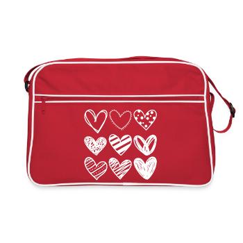 Doodle Hearts Sketchset - Sac Retro - rouge/blanc - Devant