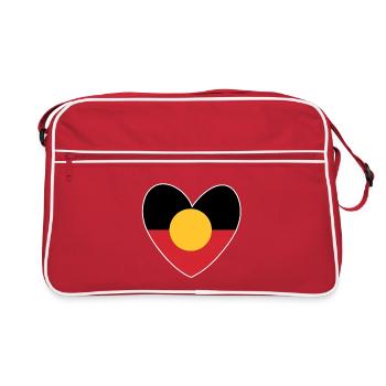 Cœur aborigène australien - Sac Retro - rouge/blanc - Devant
