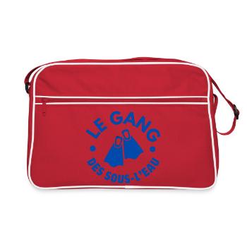 plongée, sous-marine, tuba, plongeur - Sac Retro - rouge/blanc - Devant