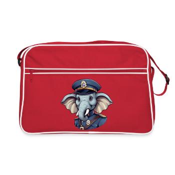 Policier éléphant - Sac Retro - rouge/blanc - Devant