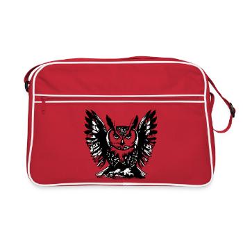 Hibou1 - Sac Retro - rouge/blanc - Devant