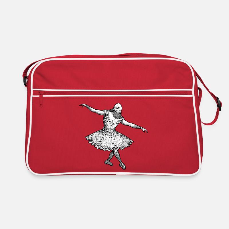 Wikinger - Tanzballett - Retro Tasche - Rot/Weiß