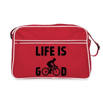 Cycling - Life is Good - Retro Bag - red/white - Front