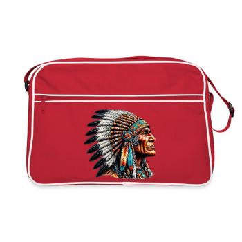 Amérindien Peau rouge d’Amérique - Sac Retro - rouge/blanc - Devant