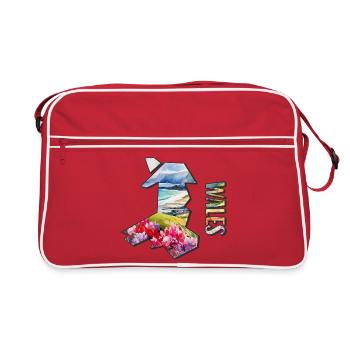 Carte à l’aquarelle Pays de Galles - Sac Retro - rouge/blanc - Devant