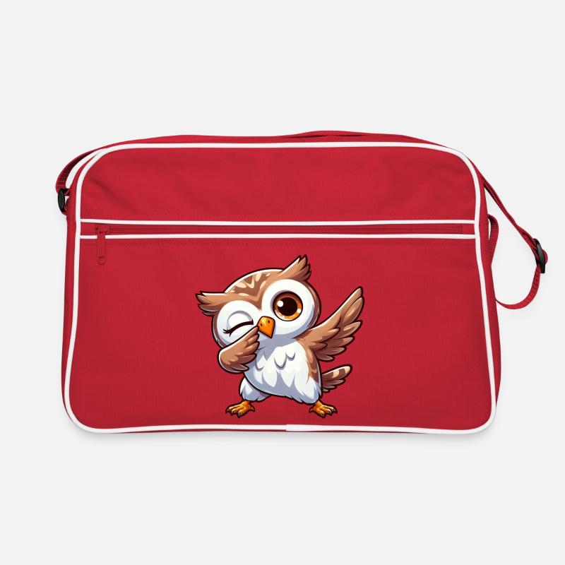 Coole Eule ist Dabbing Lustig Design Retro Tasche