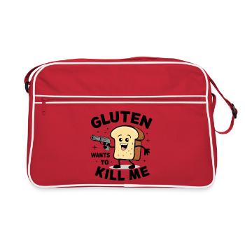 Süß, ich kann kein Gluten essen – Gluten will mich umbringen. - Retro Tasche - Rot/Weiß - Vorne