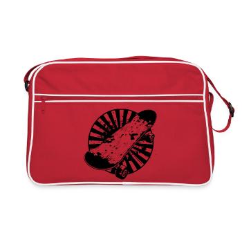Dessin de skateboard - Sac Retro - rouge/blanc - Devant