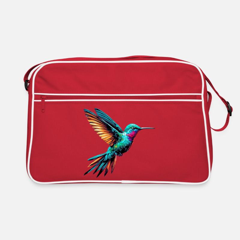 Kolibri - Retro Tasche - Rot/Weiß