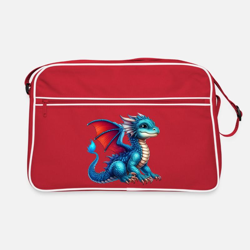 Drache - Retro Tasche - Rot/Weiß