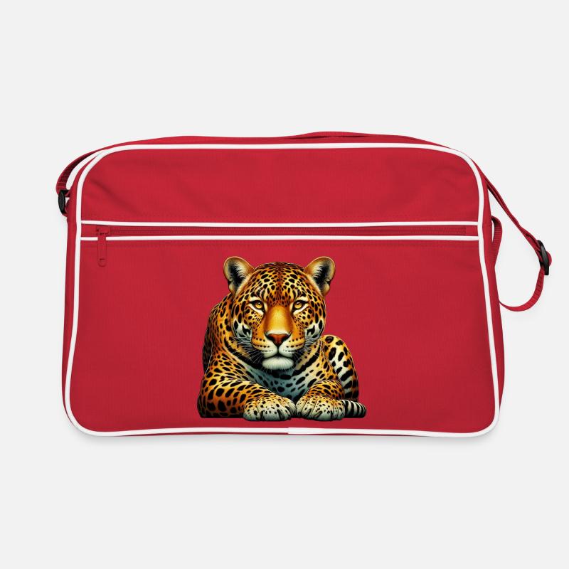 Leopard - Retro Tasche - Rot/Weiß