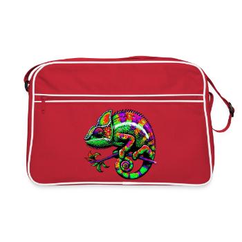 Chamäleon - Retro Tasche - Rot/Weiß - Vorne