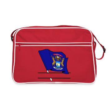 Flag Michigan text banner - Retro Bag - red/white - Front