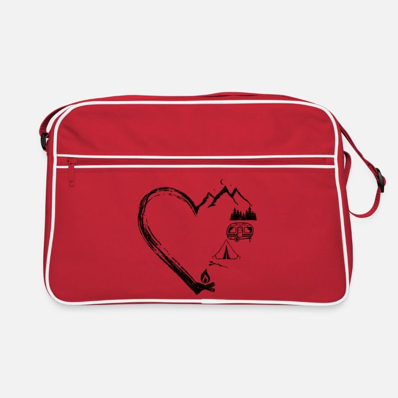 Conception de patch de camping Mountain Heart Sac Retro