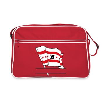 Drapeau Drenthe bannière de texte - Sac Retro - rouge/blanc - Devant
