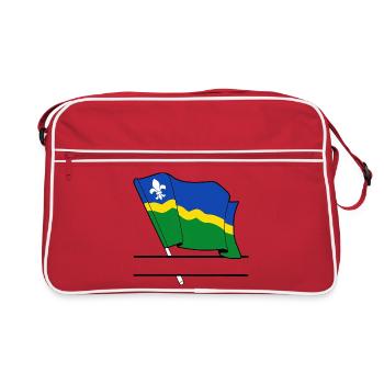 Flag Flevoland text banner - Retro Bag - red/white - Front