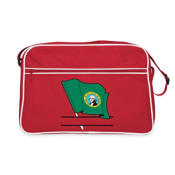 Flag Washington text banner - Retro Bag - red/white - Front