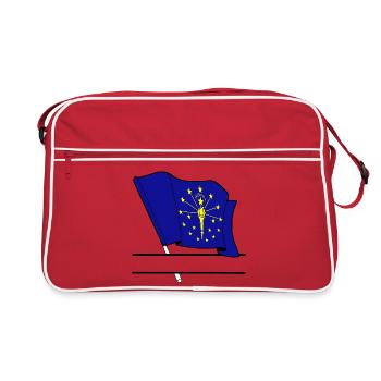 Flag Indiana text banner - Retro Bag - red/white - Front