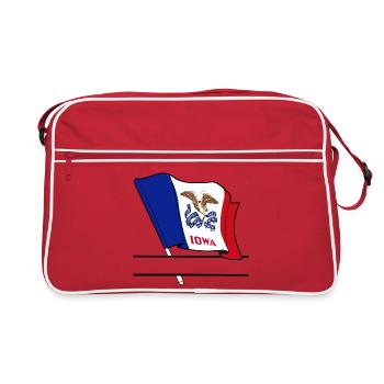 Flag Iowa text banner - Retro Bag - red/white - Front