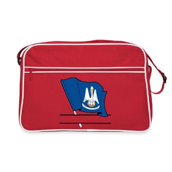 Flag Lousiane text banner - Retro Bag - red/white - Front