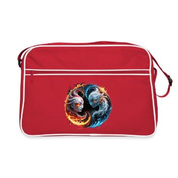 Harmonie élémentaire, yin et yang de la nature. - Sac Retro - rouge/blanc - Devant