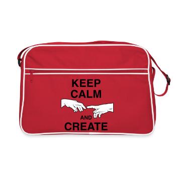 Keep calm and create - Retro Bag - red/white - Front