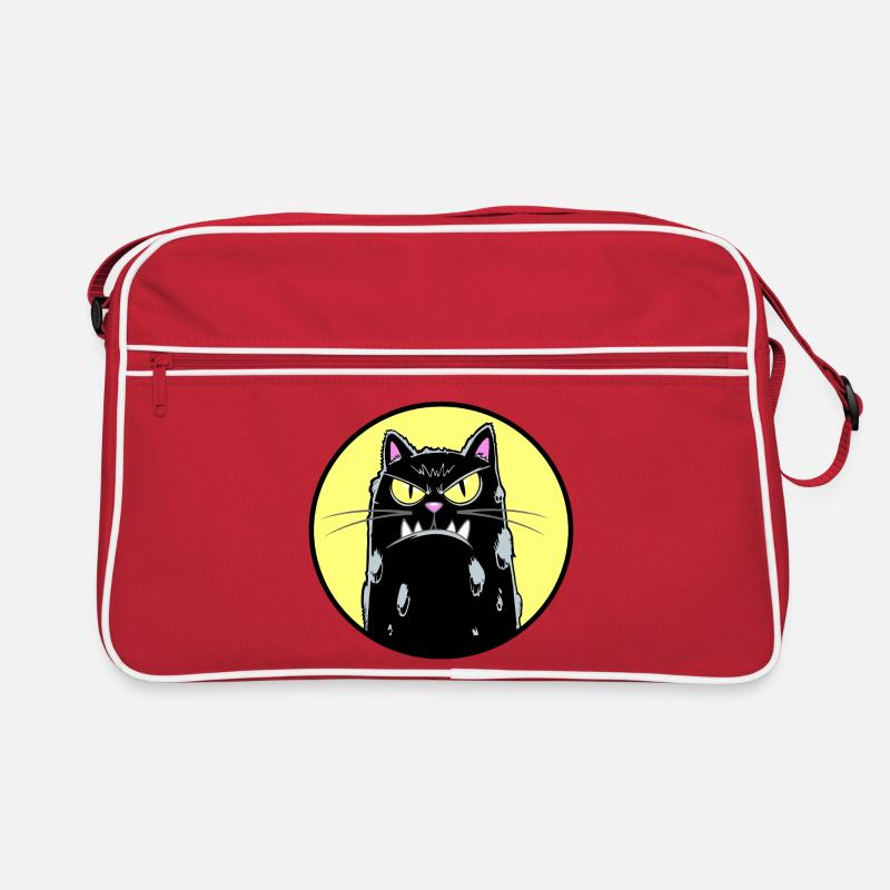Schwarze Katze Retro Tasche