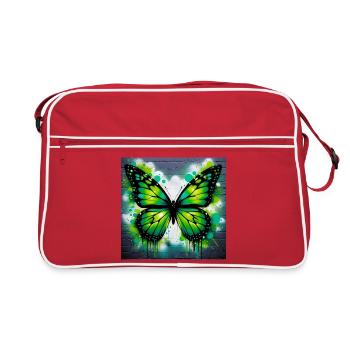 Schmetterling - Retro Tasche - Rot/Weiß - Vorne