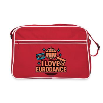 Eurodance Love Neon Design - Retro Tasche - Rot/Weiß - Vorne