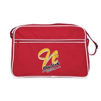 New York City Letter Design - Retro Tasche - Rot/Weiß - Vorne