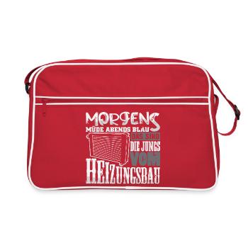 Heating Engineer Heating Construction Plumber Plumber - Retro Bag - red/white - Front