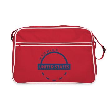 Insigne de cercle du Wyoming des États-Unis - Sac Retro - rouge/blanc - Devant