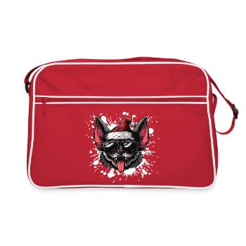 Bat Christmas Funny - Retro Bag - red/white - Front