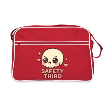 Safety Third Skull Funny Safety Third - Retro Bag - red/white - Front