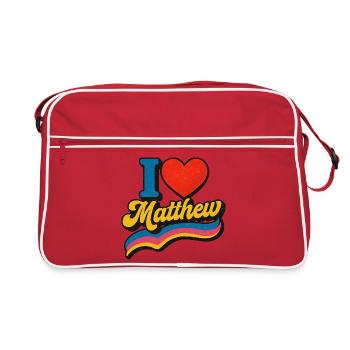 J’aime Matthew Logo rétro - Sac Retro - rouge/blanc - Devant