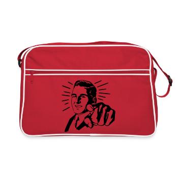Pointing Man - Retro Bag - red/white - Front