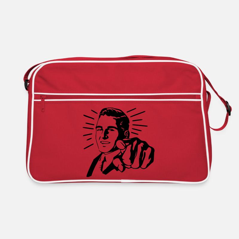 Zeigender Mann Retro Tasche