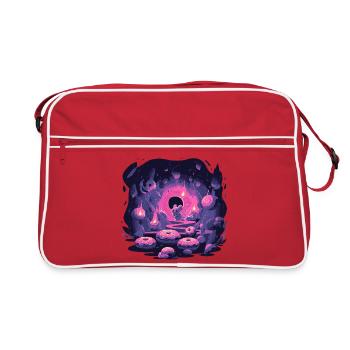 Neon Mouse Cave with Donuts - Retro Bag - red/white - Front